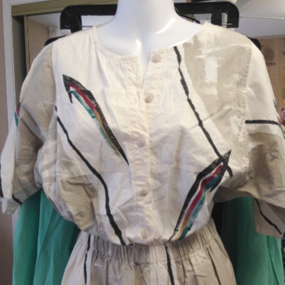 SOLD Abstract Art Romper Jumpsuit Small - Picture 3 of 6